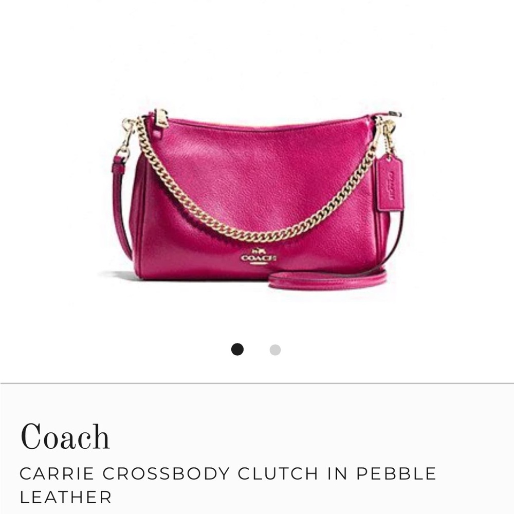 Coach Carrie Crossbody in Pebble Leather, color Cranberry